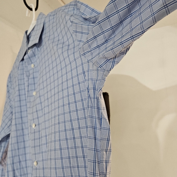 Bonobos Jetsetter 17/35 Slim Fit Long Sleeve Button Up Shirt Blue Checkered - Picture 5 of 6